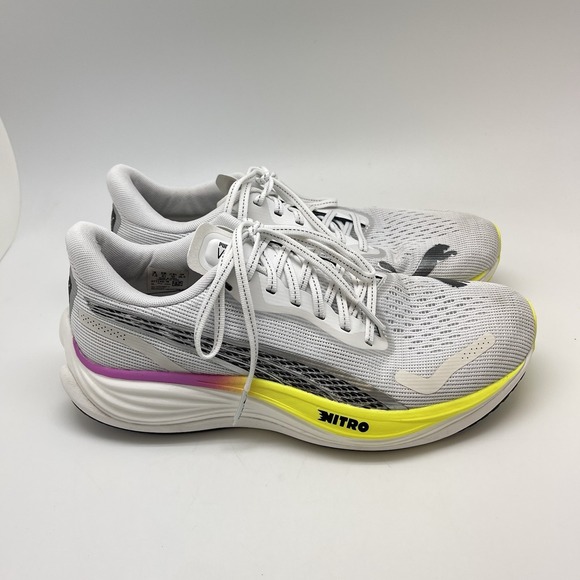 Puma Sneakers Womens 10 Velocity Nitro 3 377749-18 White Running Gym Shoes - Picture 1 of 12
